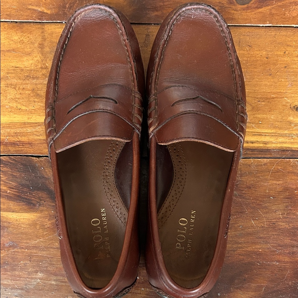 Polo by Ralph Lauren Men's Tan Leather Loafers size 10.5